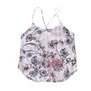 🌸 Victoria's Secret Floral Satin Striped Cami Top SZ S